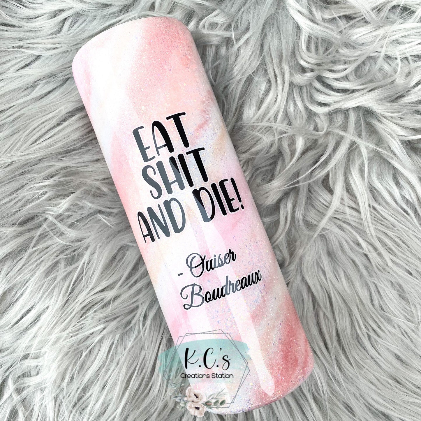 Steel Magnolias inspired glitter tumbler, steel magnolia fans tumbler, ouiser Bourdeaux lovers, sassy Southern girls, blush and bashful