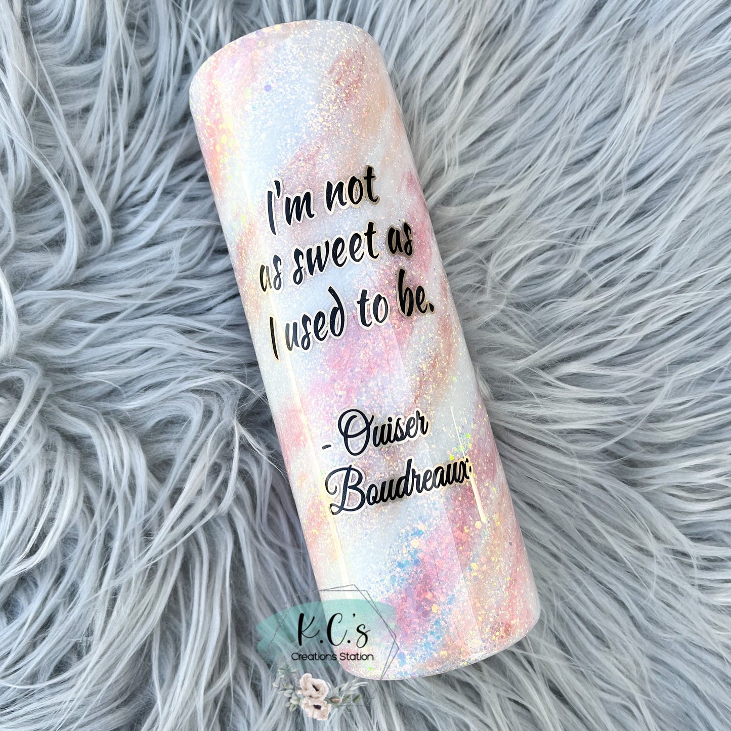 Steel Magnolias inspired glitter tumbler, steel magnolia fans tumbler, ouiser Bourdeaux lovers, sassy Southern girls, blush and bashful