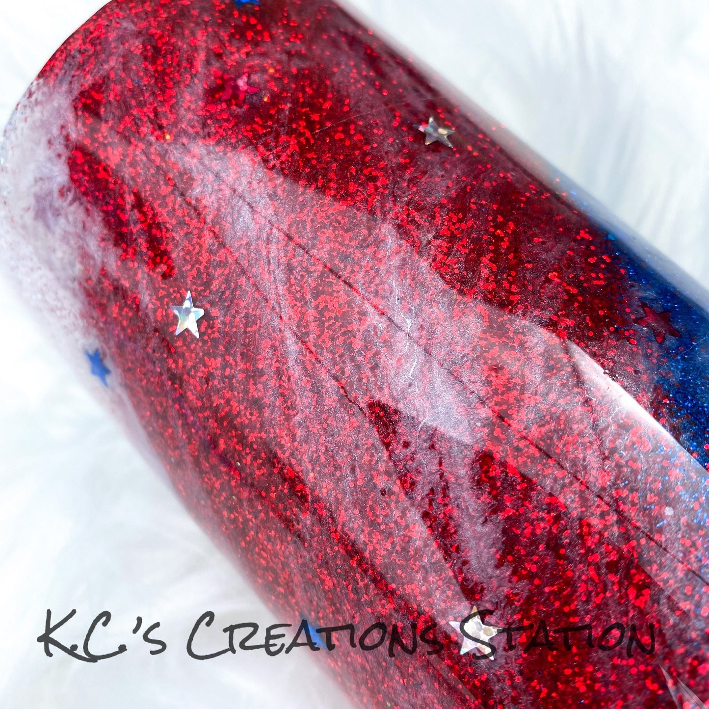 Red white and blue glitter Milky Way tumbler, Patriotic glitter tumbler, American Pride tumbler, 4th of July tumbler, 1st responder tumbler