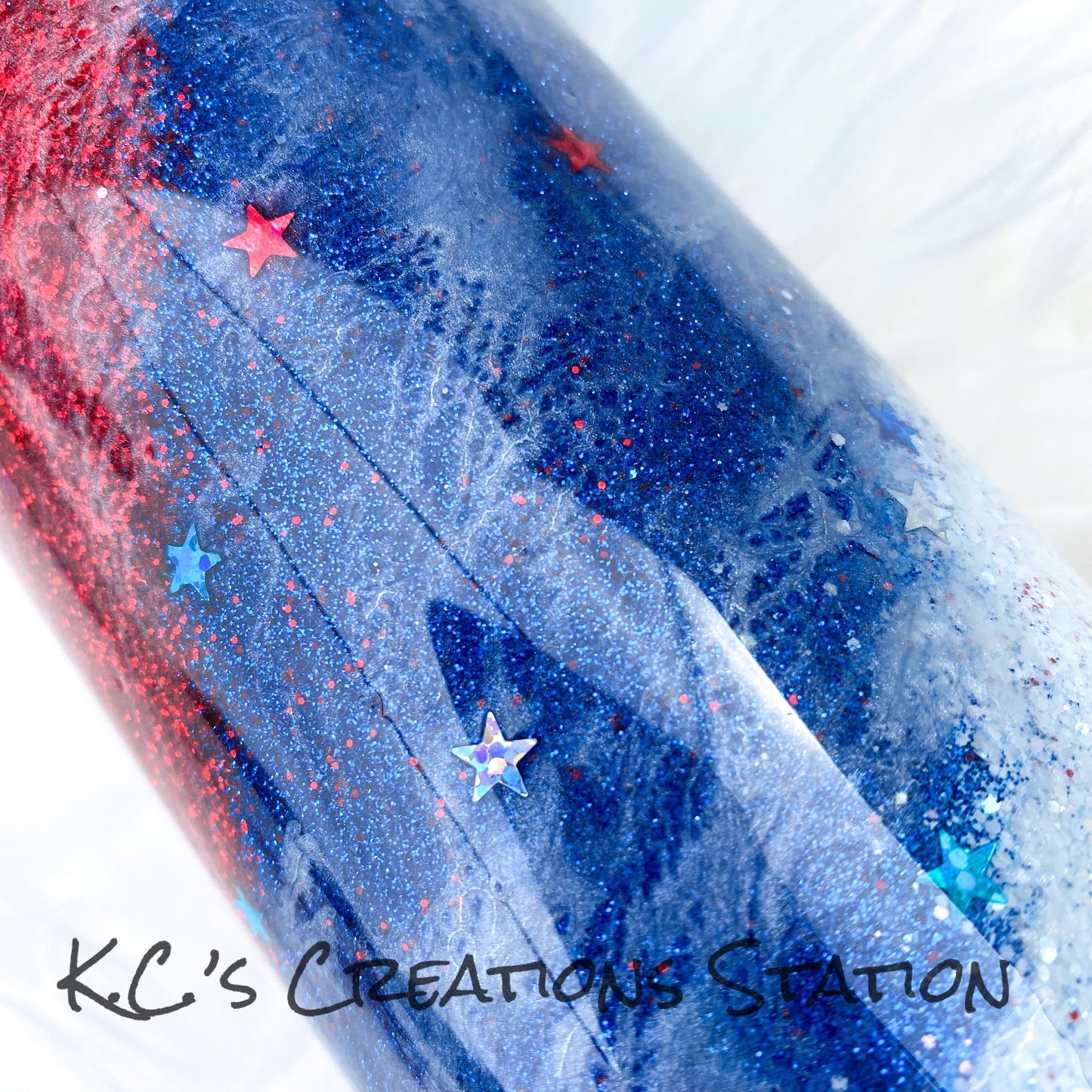 Red white and blue glitter Milky Way tumbler, Patriotic glitter tumbler, American Pride tumbler, 4th of July tumbler, 1st responder tumbler