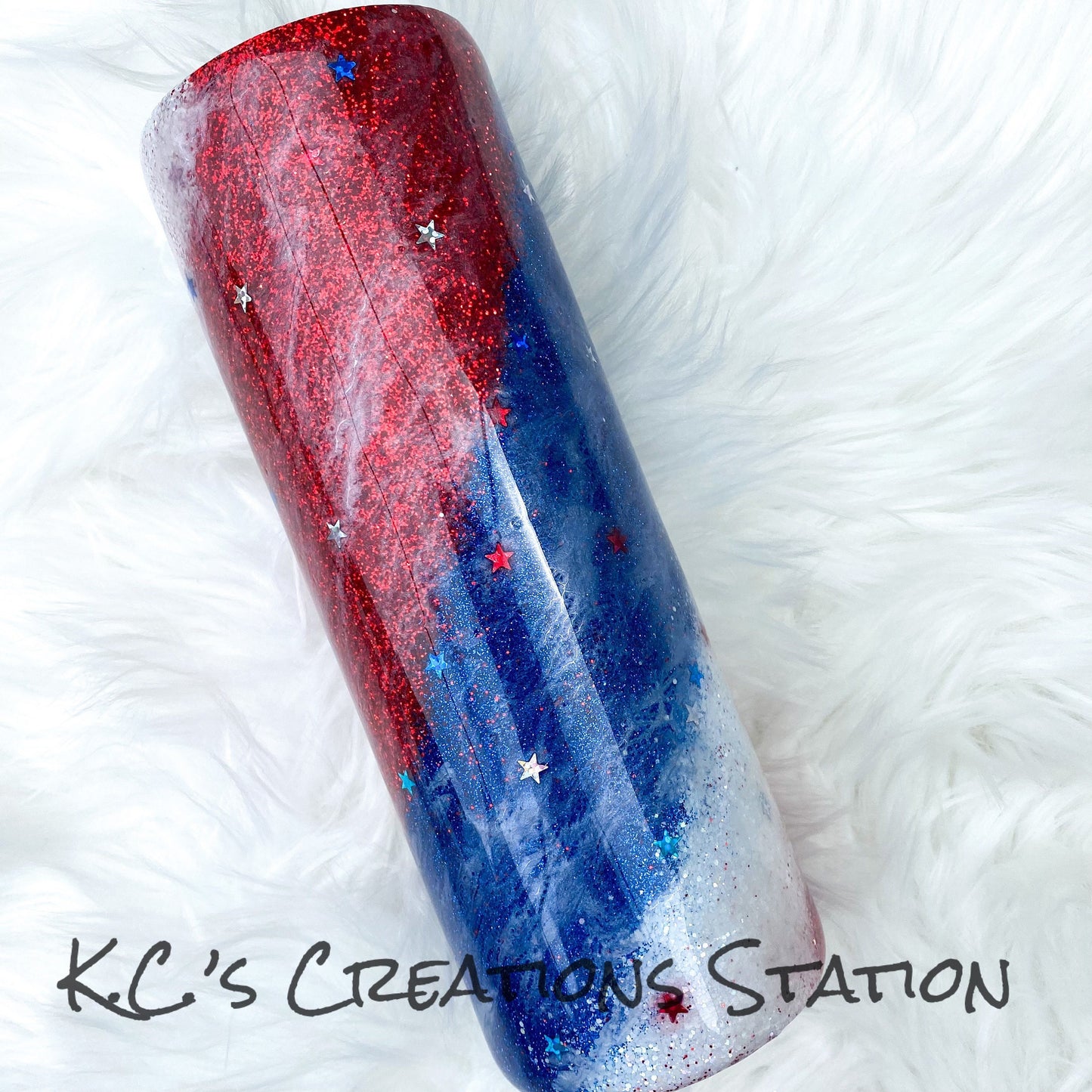 Red white and blue glitter Milky Way tumbler, Patriotic glitter tumbler, American Pride tumbler, 4th of July tumbler, 1st responder tumbler
