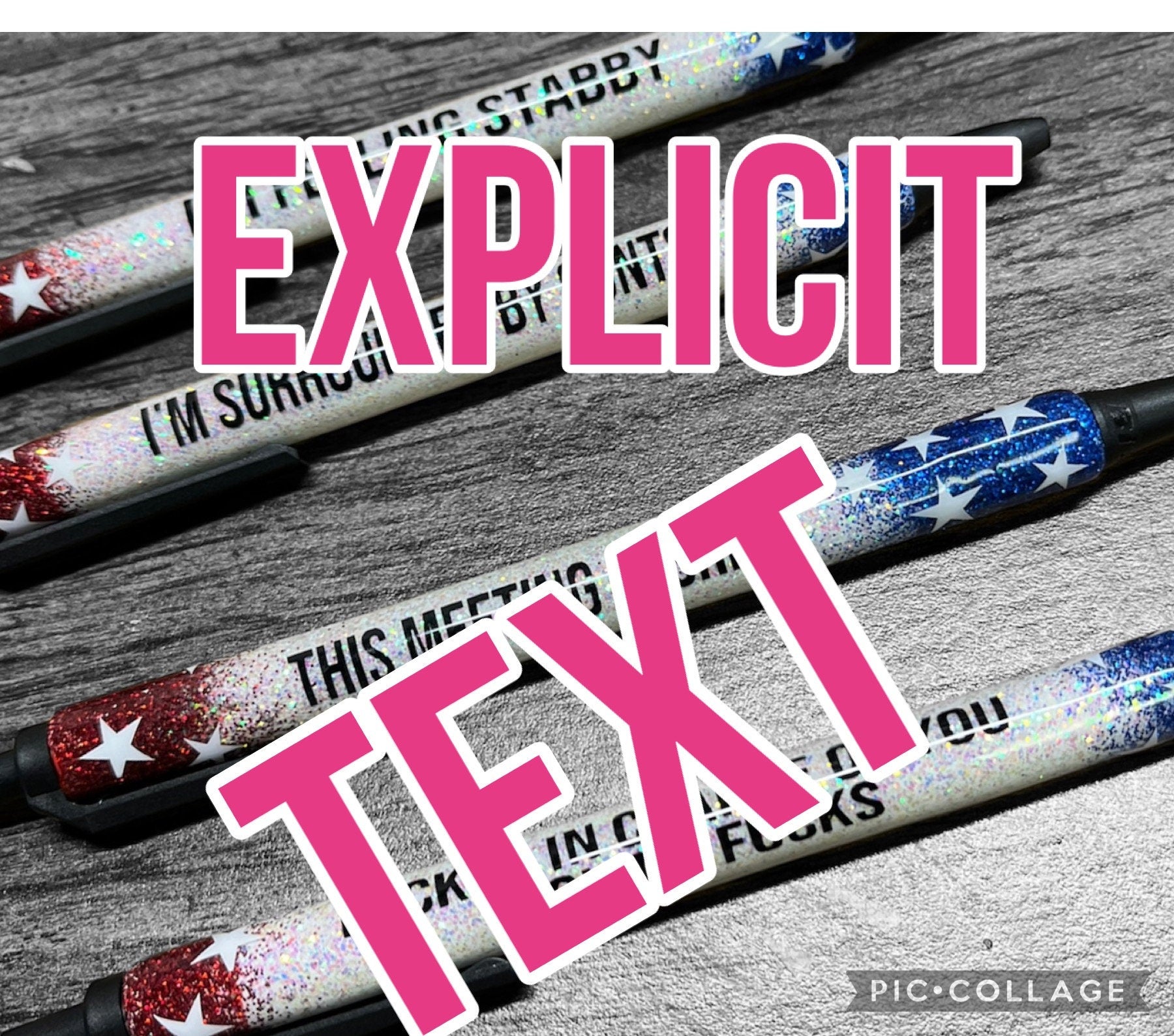 Glitter pens, funny saying pens, patriotic funny pens, gag gift, stock –  K.C.'s Creations Station