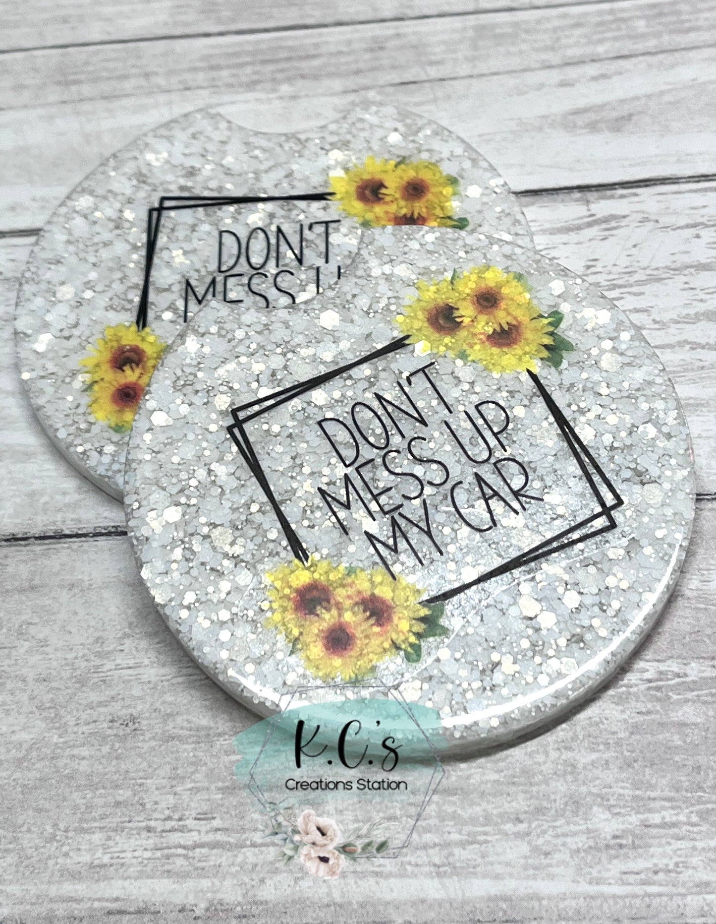 Glitter car coaster, Don't fuck up my car coasters, personalized car coasters, don't mess up my car cup holder coasters, funny car coasters