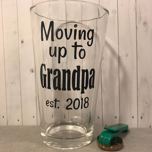 Grandpa announcement, baby announcement gift, gift for grandpa, first time grandpa, baby announcement glass, gifts for him