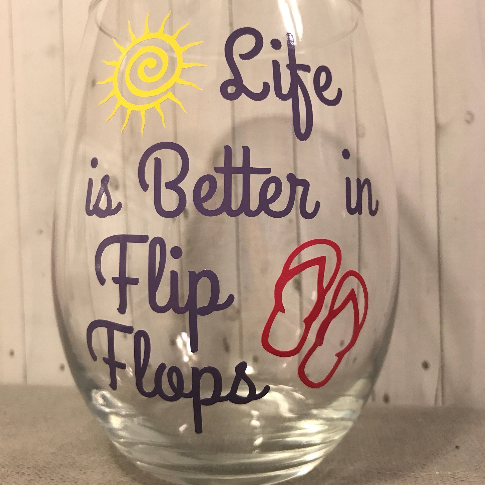 flip flop wine glass, beach wine glass, Christmas gifts, gifts for her, personalized summer wine glass