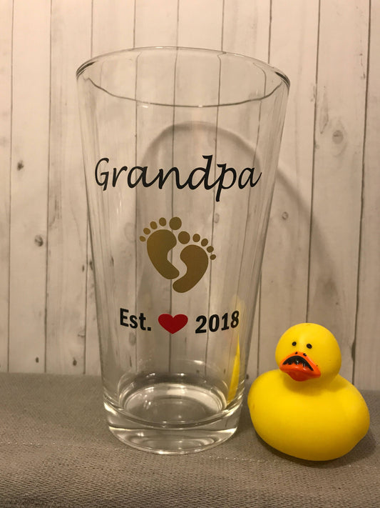 Grandpa announcement, grandpa christmas gift, baby announcement gift, gift for grandpa, first time grandpa, baby announcement glass