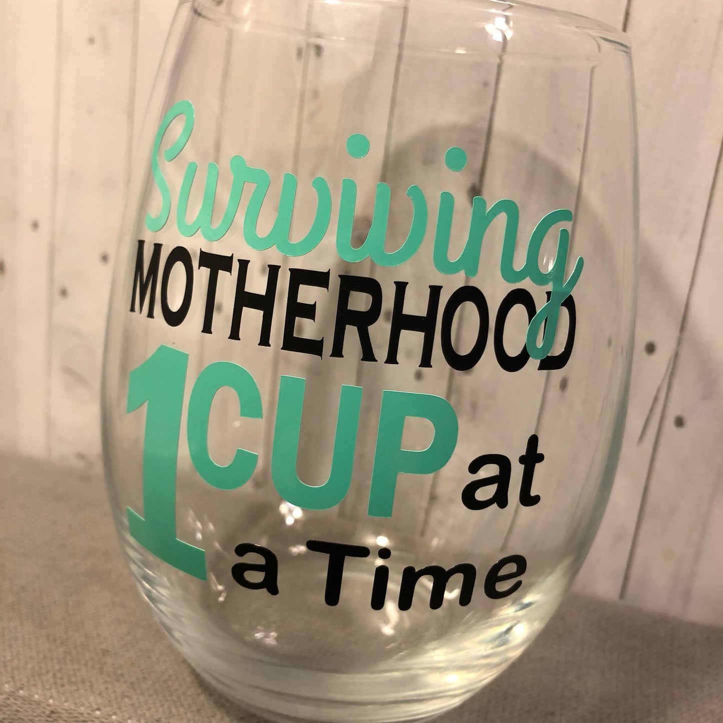 surviving motherhood glass, Mothers day gift, Funny mothers day glass, funny christmas gift, birthday gifts for her, funny wine glasses