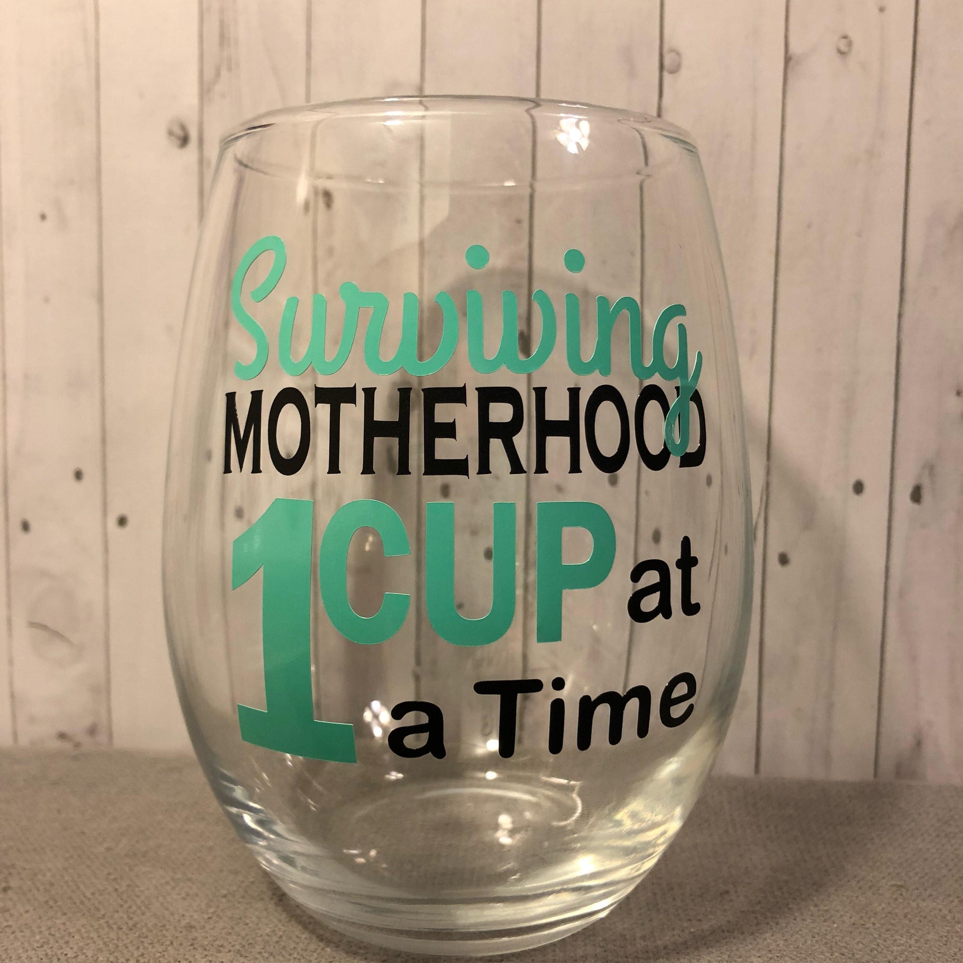 surviving motherhood glass, Mothers day gift, Funny mothers day glass, funny christmas gift, birthday gifts for her, funny wine glasses