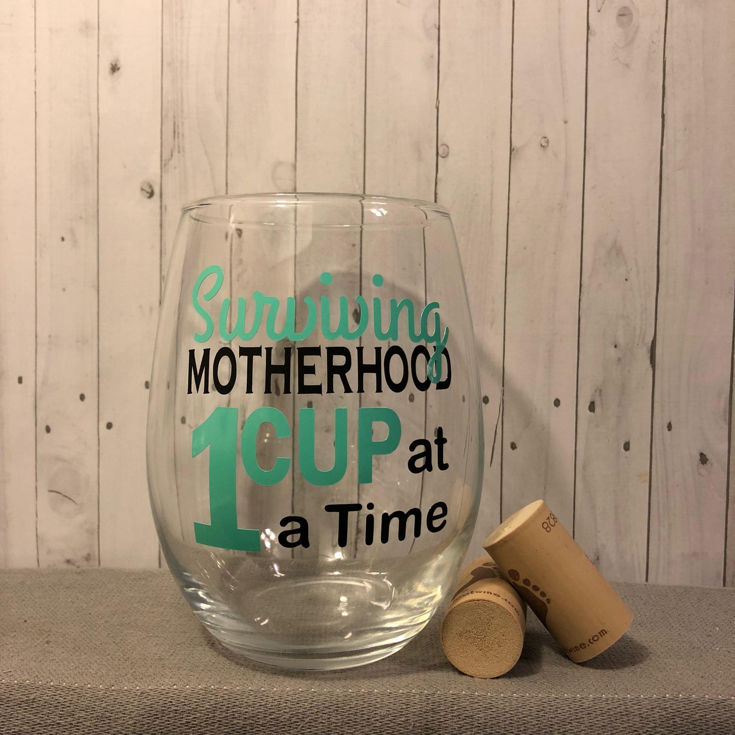 surviving motherhood glass, Mothers day gift, Funny mothers day glass, funny christmas gift, birthday gifts for her, funny wine glasses