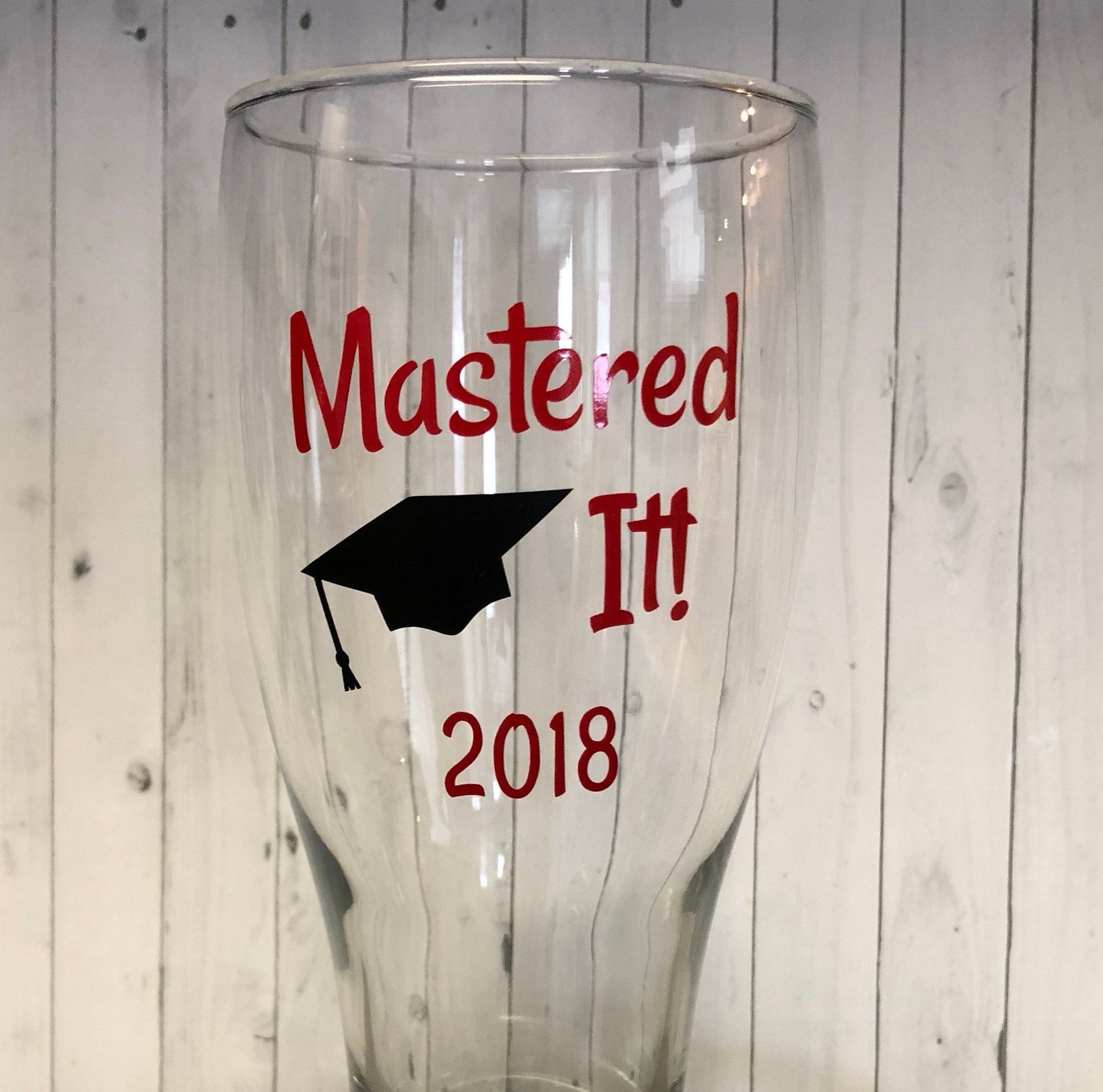 Mastered it pilsner glass, college graduation gift, grad gift, personalized graduation gift, gifts for him, gifts for her, class of 2021