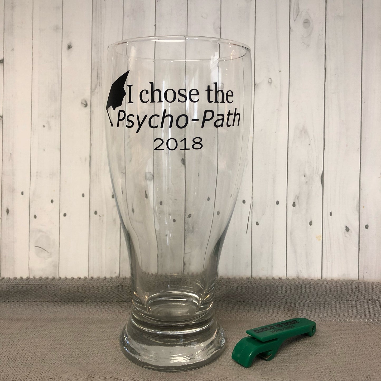 Psychology graduation pilsner glass, college graduation, graduation gift, personalized graduation gift, gifts for him, class of 2019