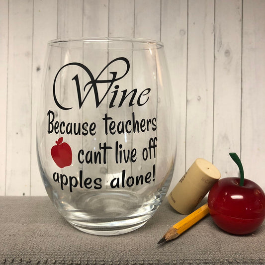 Teacher gift, Teacher wine glass, christmas teacher gift, funny teacher gifts, customized wine glass, personalized wineglass