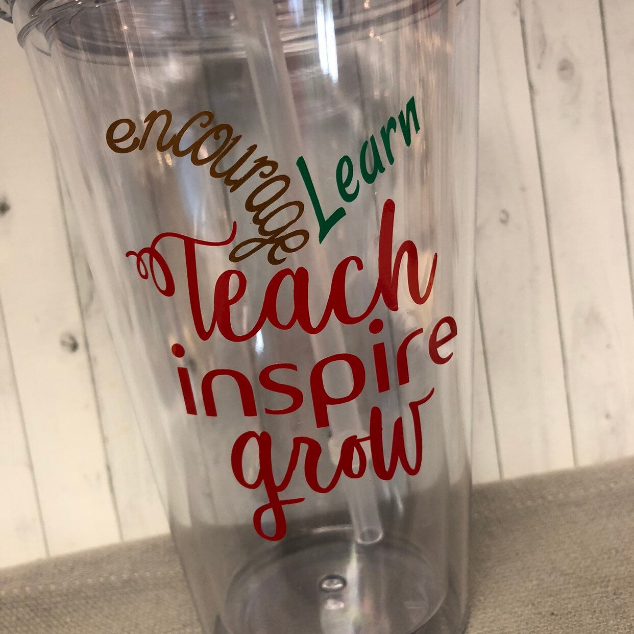 teach inspire grow, English Teacher gift, teacher appreciation tumbler, end of year teacher gift, teacher christmas gift, book worm tumbler