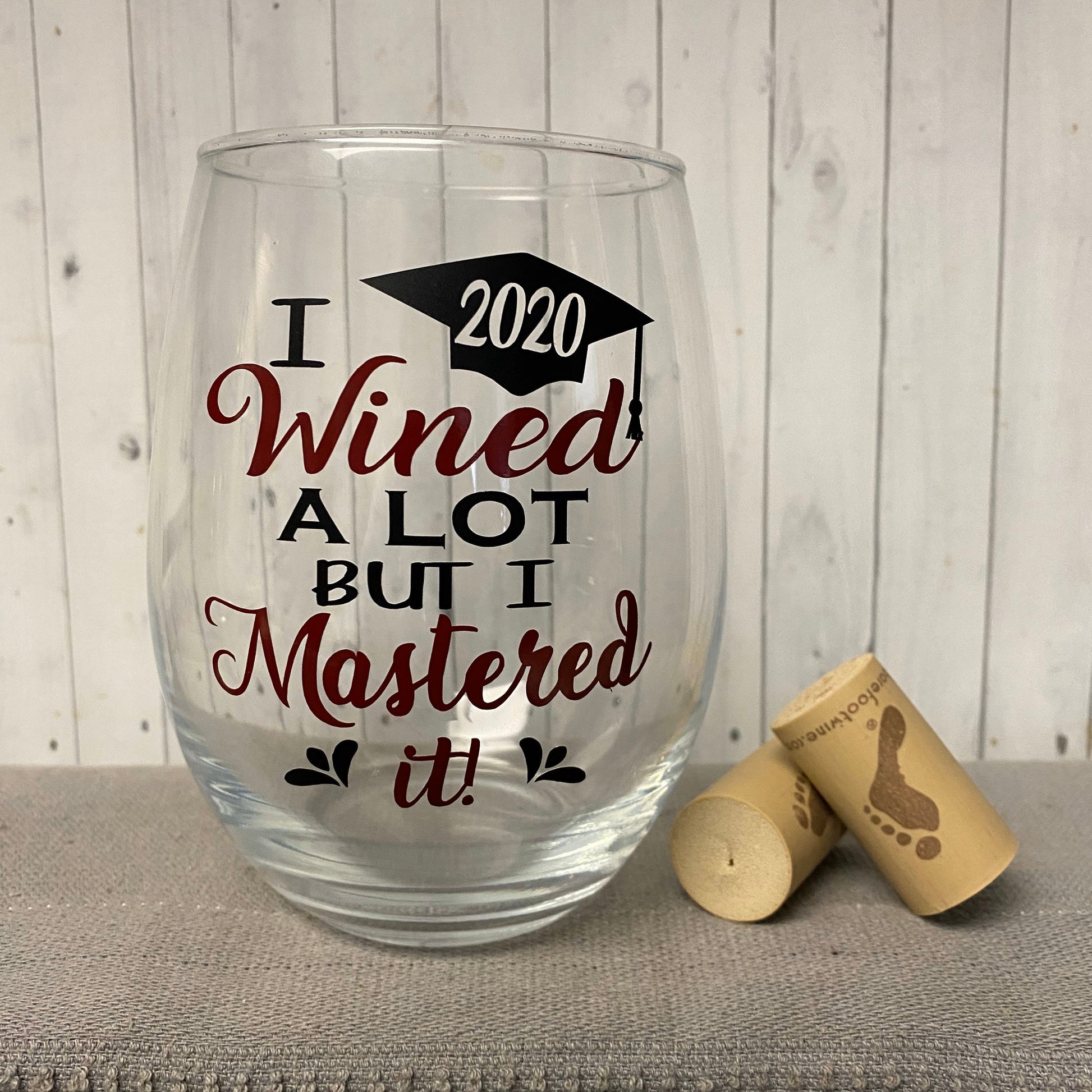 I wined a lot but I mastered it wine glass, college graduation gift, funny graduation gift, personalized grad gift, class of 2021