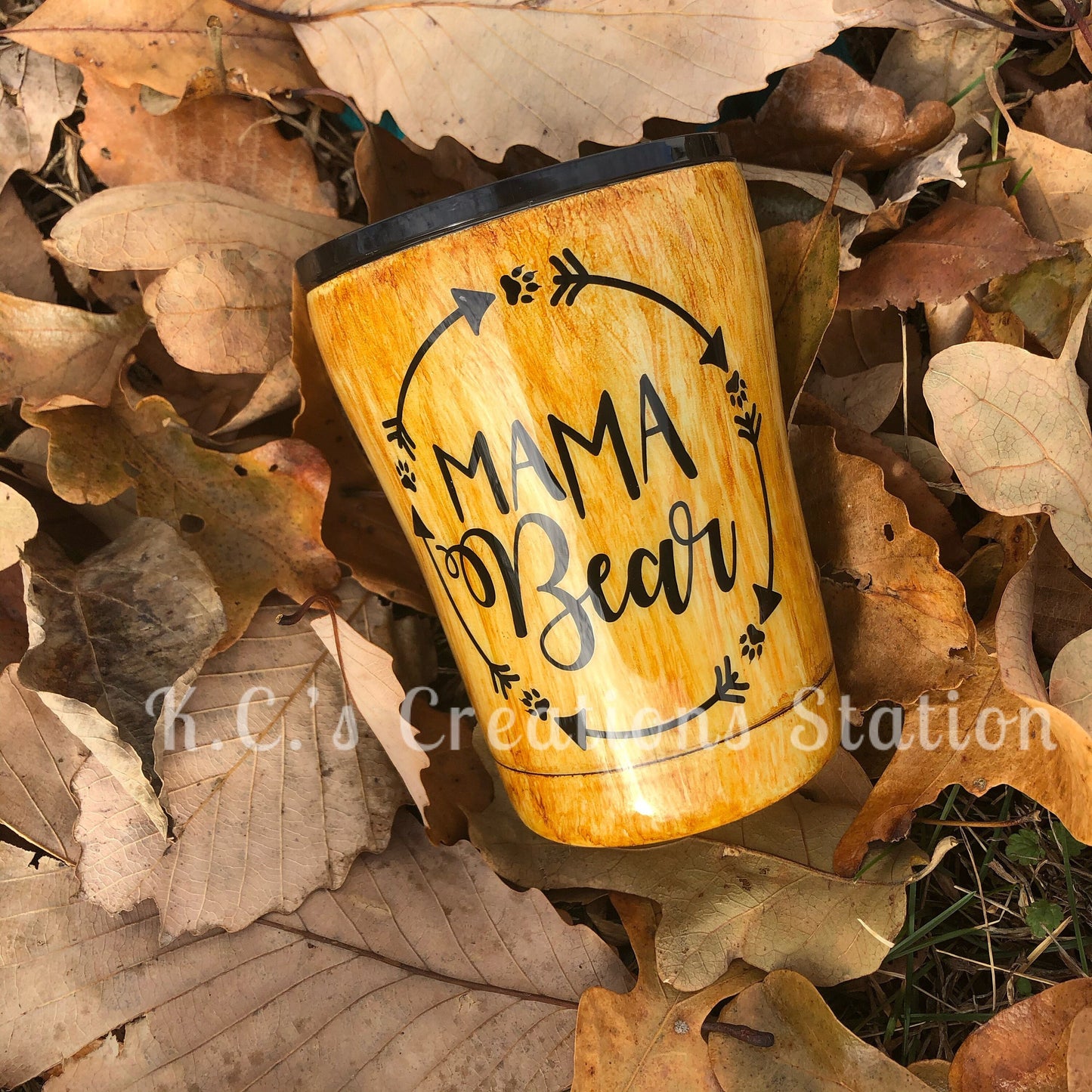 Wood grain mama bear tumbler, glitter tumbler, wood grain tumbler, stainless steel tumbler, proud kindness tumbler, Christmas gift