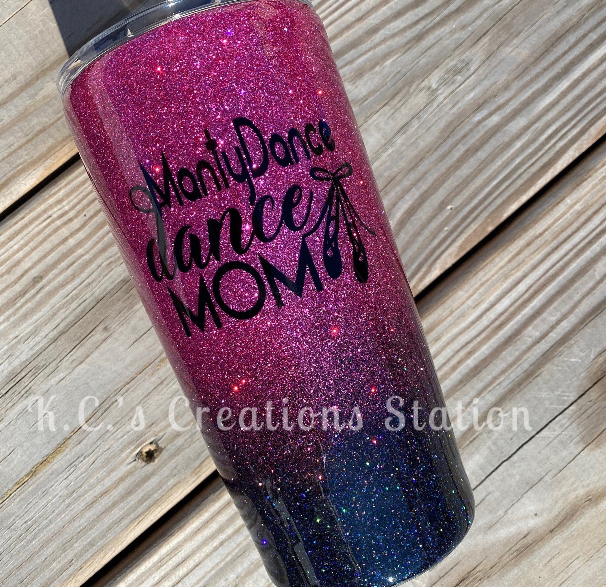 Pink Mom Glitter Tumbler