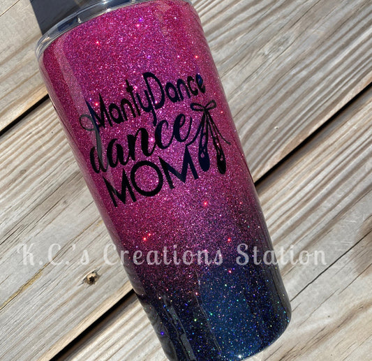 Dance mom glitter tumbler, dance competition glitter tumbler, christmas tumbler, funny glitter tumbler, stainless steel tumbler, funny