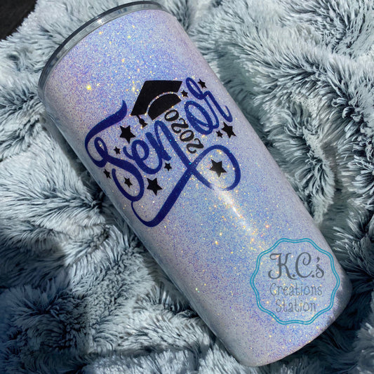 Senior 2020 graduation glitter tumbler, quarantined graduation, funny glitter tumbler, sorority gift, class of 2021, graduation gift