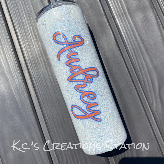 School pride glitter tumbler, graduation gift, personalized glitter tumbler, off to college gift, Freshman welcome gift, sorority gift