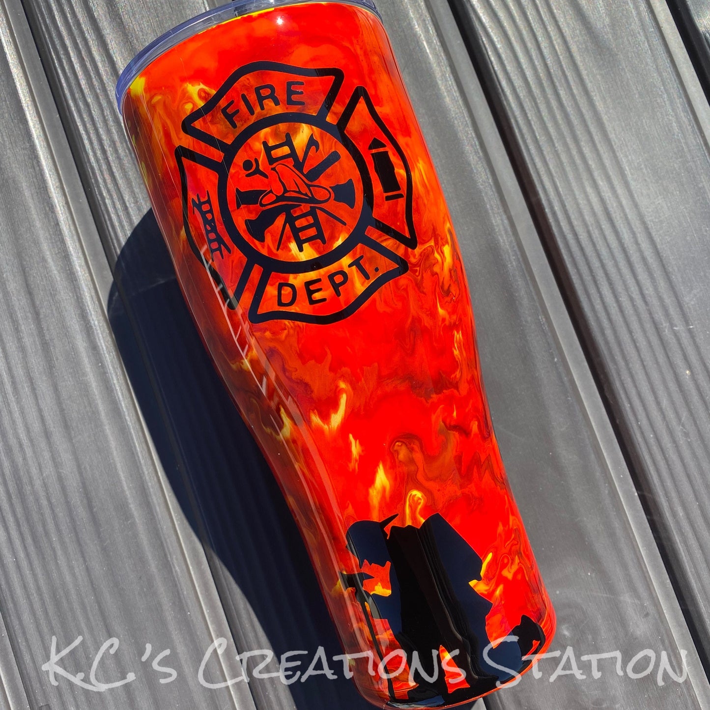 Fireman marbled ink tumbler, fireman tumbler, funny first responder tumbler, stainless steel tumbler, funny birthday gift, Christmas gift