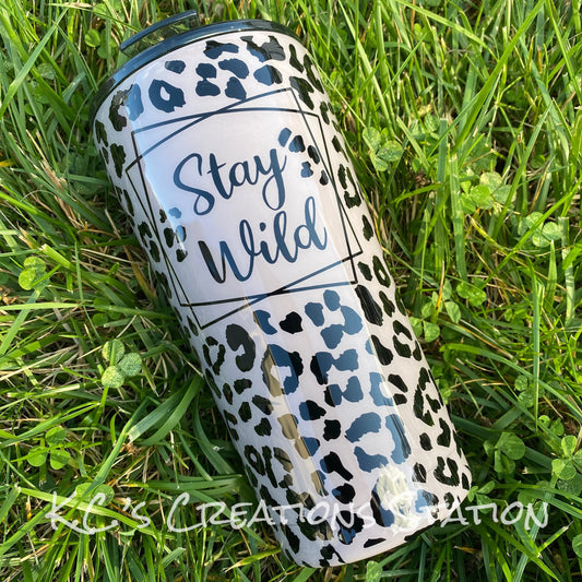 Stay wild leopard print tumbler, Be savage not average tumbler, animal print tumbler, wild and bougie, leopard print tumbler, personalizeB