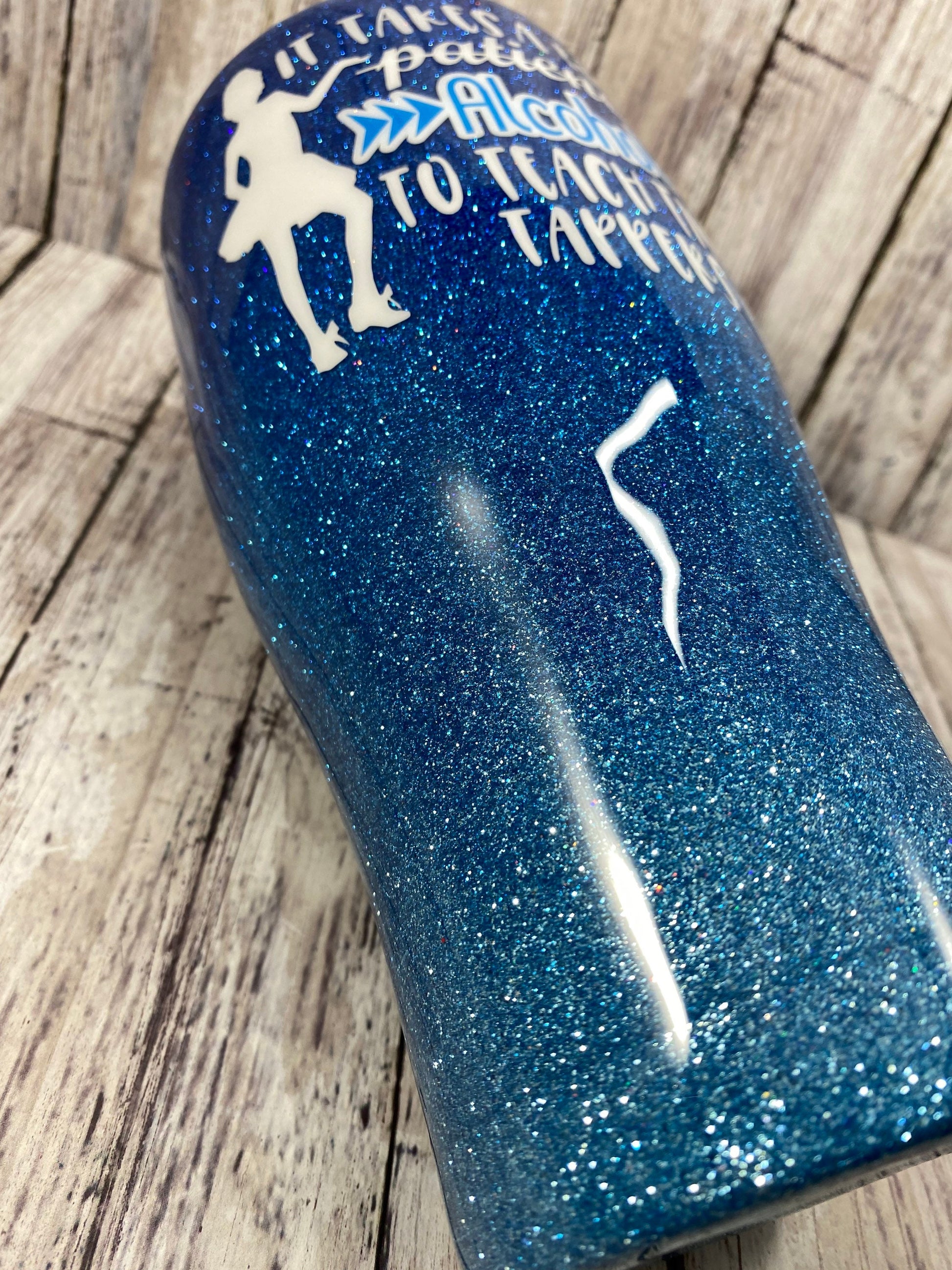 Dance teacher glitter tumbler, tap teacher gift, funny dance teacher glitter cup, personalized glitter tumbler, dance studio tumbler