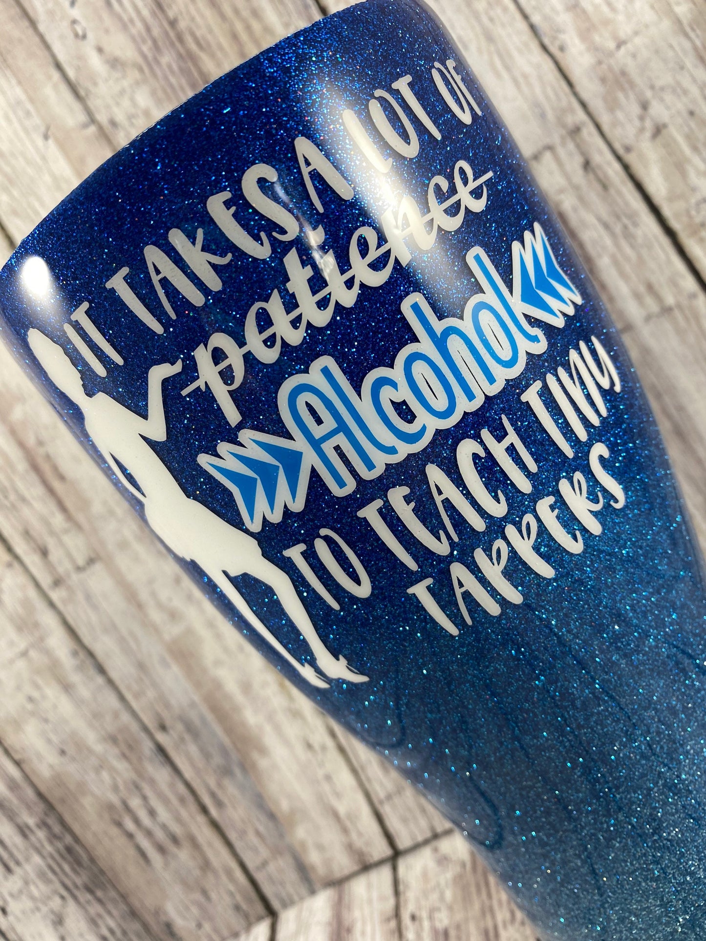 Dance teacher glitter tumbler, tap teacher gift, funny dance teacher glitter cup, personalized glitter tumbler, dance studio tumbler