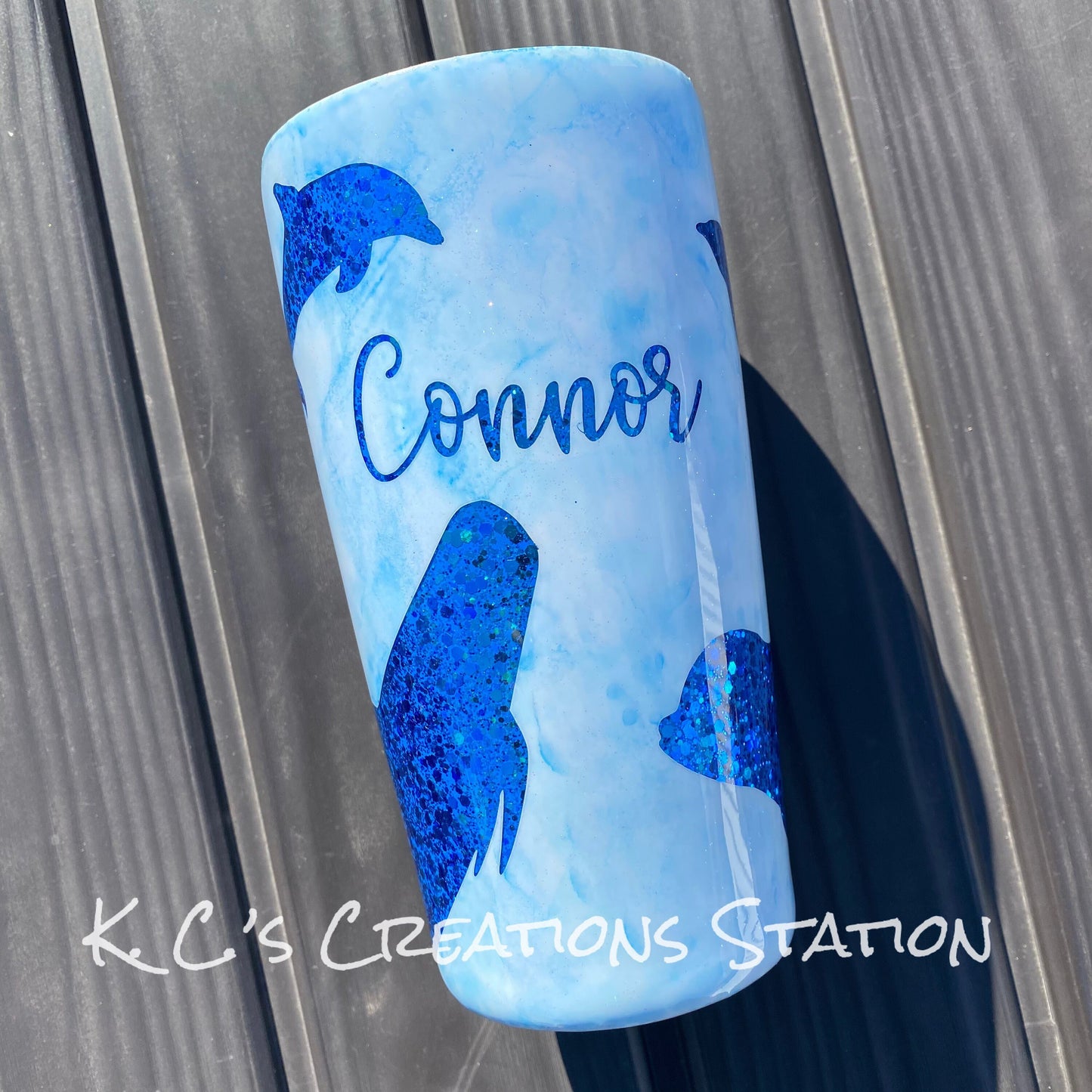 Whale and Dolphin peek a boo watercolor tumbler, empty the tanks tumbler, baby blue dolphin glitter tumbler, dolphin lover cup, orca lover