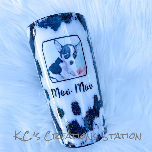 Personal picture of your pet glitter tumbler, distressed glitter tumbler, dog lovers tumbler, cat lovers tumbler