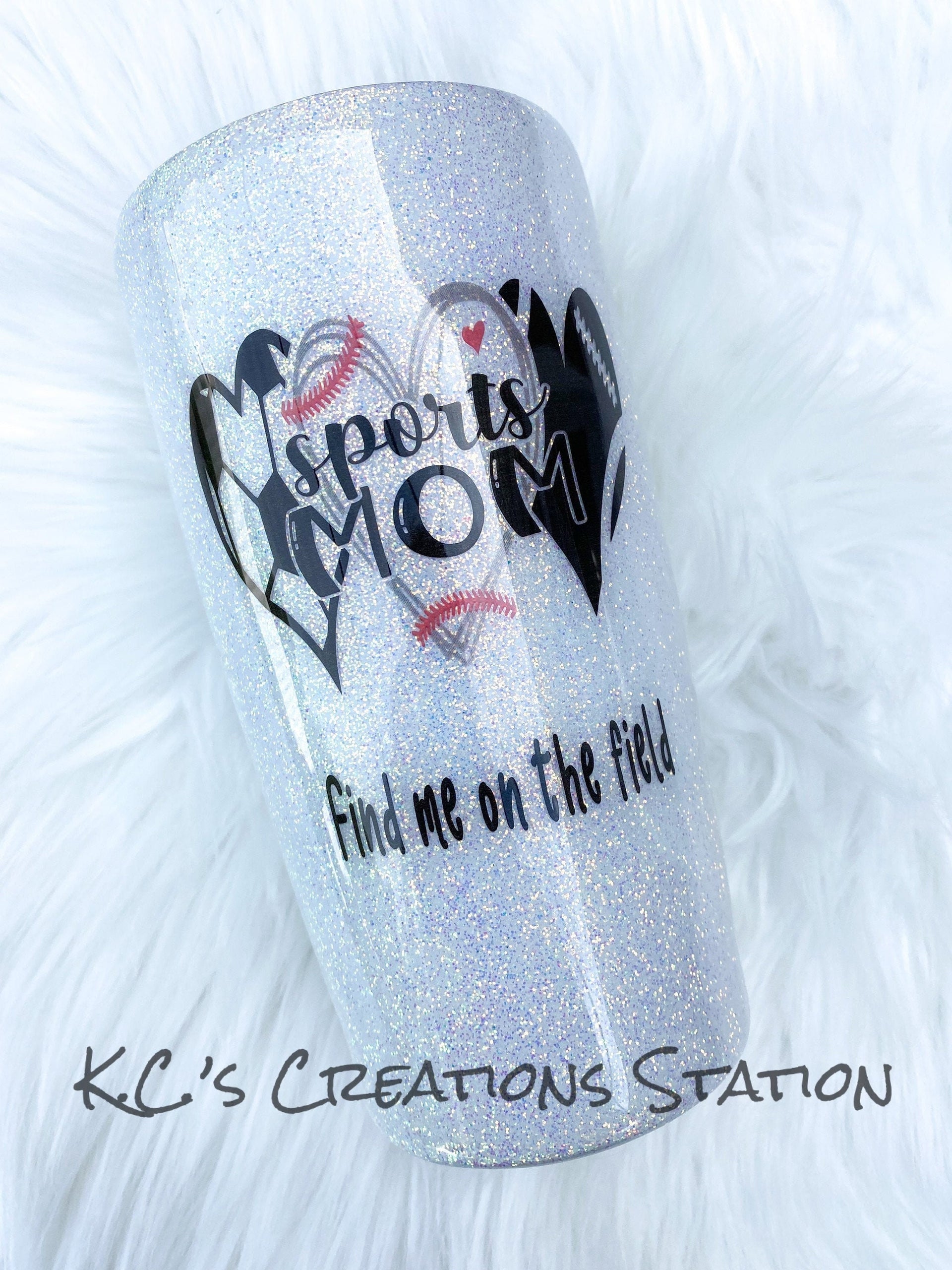 Baseball mom glitter mason jar, baseball mom glitter tumbler, baseball –  K.C.'s Creations Station