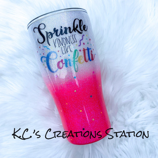 Sprinkle kindness like confetti, glitter tumbler, christmas tumbler, funny glitter tumbler, stainless steel tumbler, funny