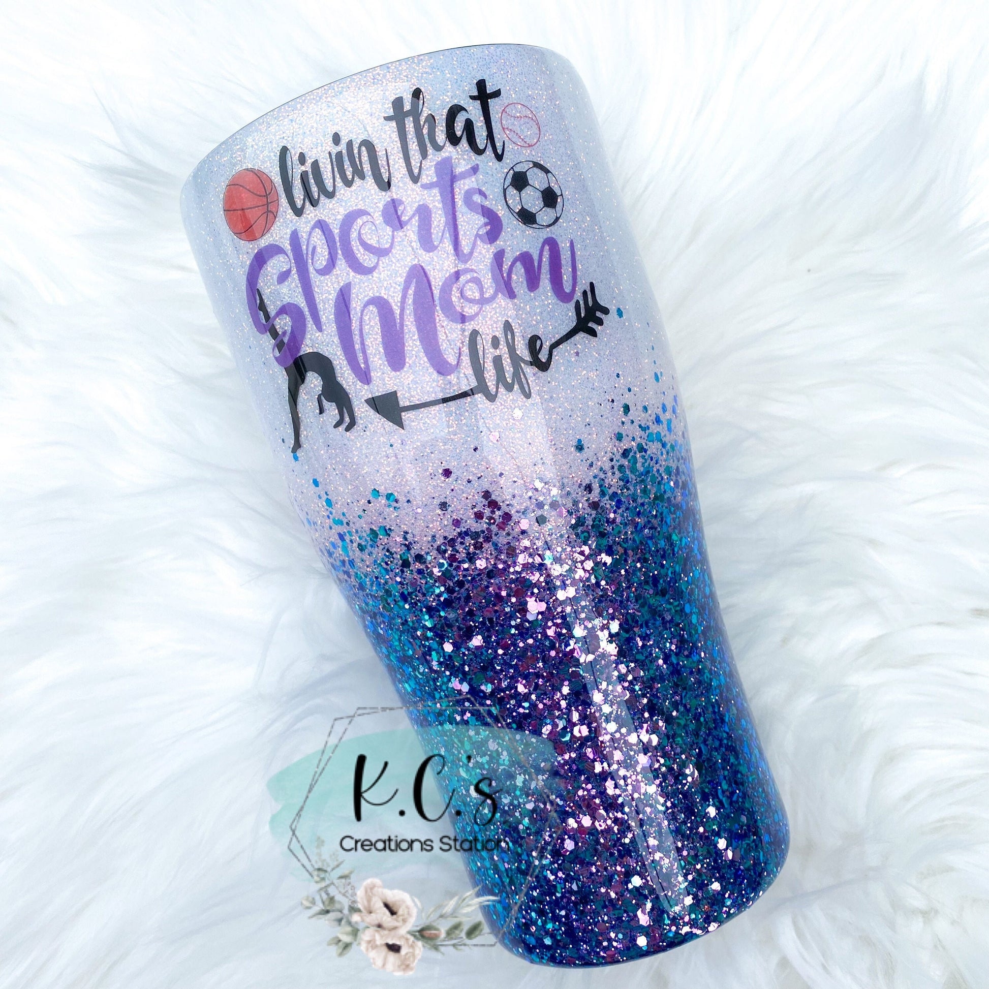 sports mom glitter tumbler, glitter tumbler, funny glitter tumbler, st –  K.C.'s Creations Station