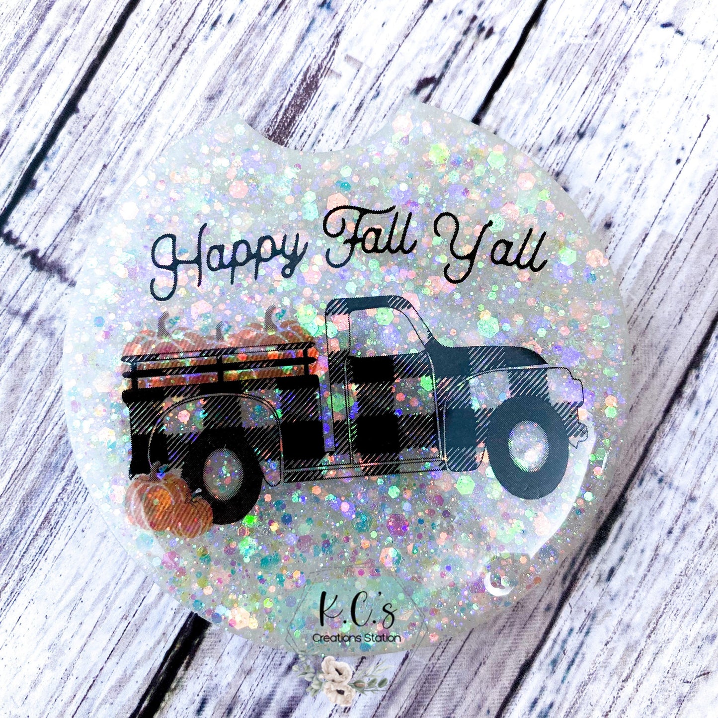 Car coasters, glitter car coaster, personalized glitter car coaster, coasters for car cupholders, fancy car coasters, Fall pumpkin coasters