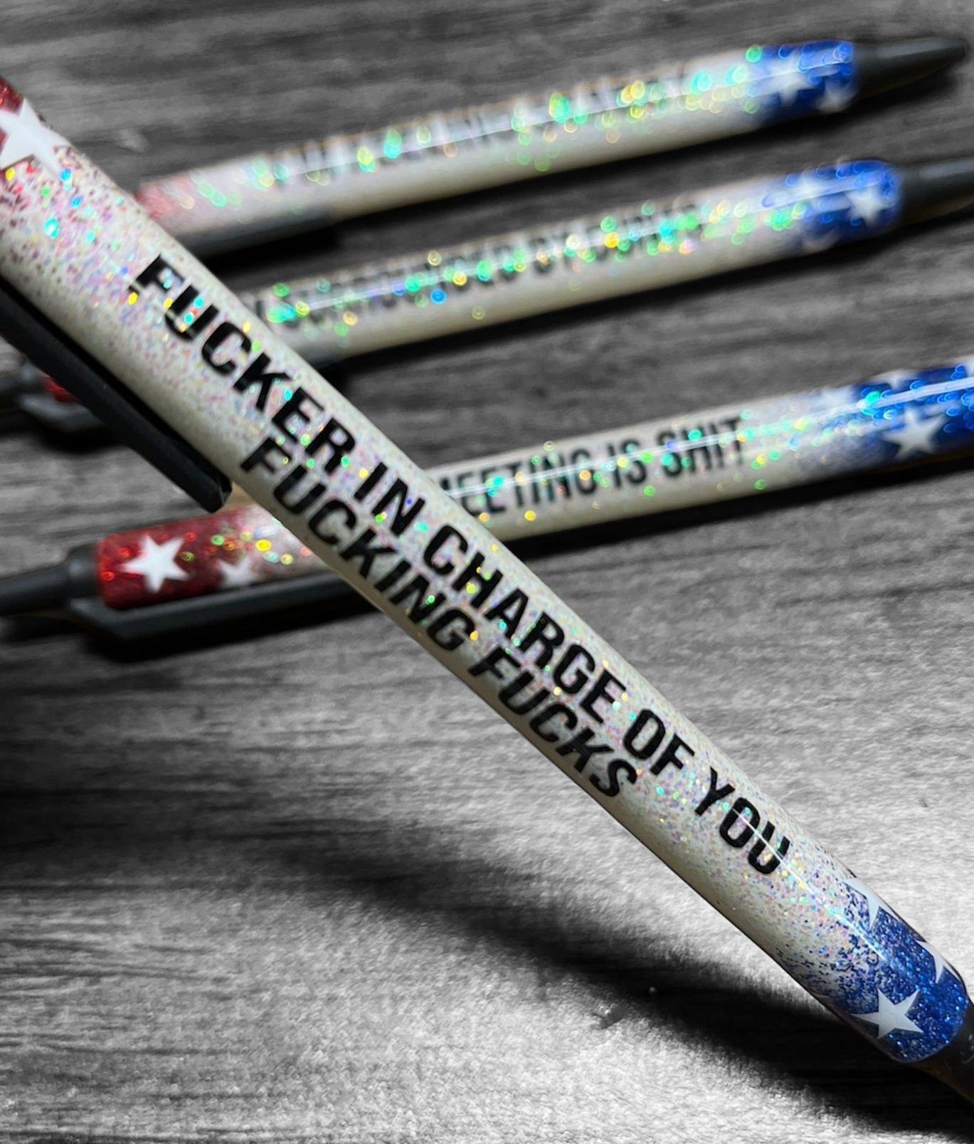 Glitter pens, funny saying pens, patriotic funny pens, gag gift, stocking stuffers, Christmas ideas, holidays 2021,