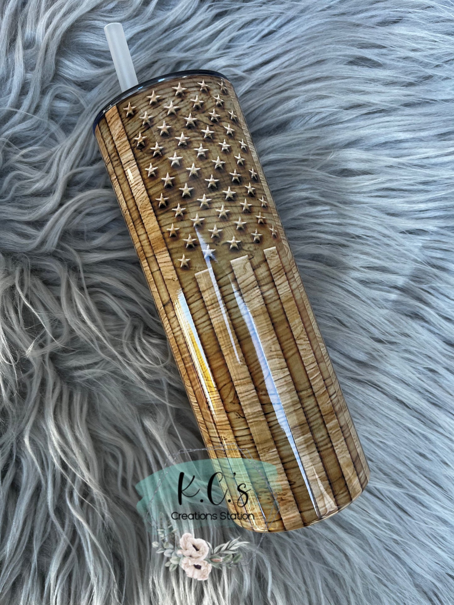 Woodgrain flag tumbler, hidden message woodgrain tumbler, sublimated woodgrain flag, sublimated tumbler, gifts for him, Holiday gift idea